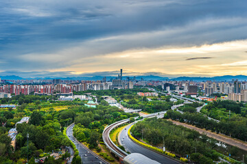 Urban greening, traffic flow and urban development in Beijing, China