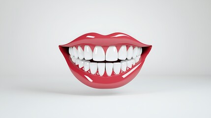 Naklejka premium 3D Render of a Smiling Mouth with Bright White Teeth AI Generated
