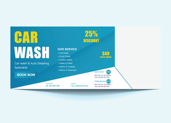 Car Wash Facebook Cover & Banner Template | Customizable Social Media Design