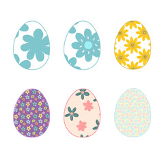 Happy Easter.Set of Easter eggs with different textures.