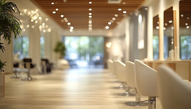 Modern salon interior, chairs, light