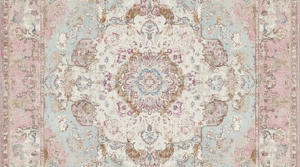 Pastel vintage patterned rug design for home decor