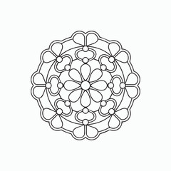 Relaxation traditional ornamental mandala for Coloring book page