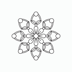 Relaxation traditional ornamental mandala for Coloring book page