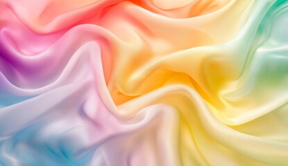 Obraz premium Rainbow silk fabric draped in soft folds