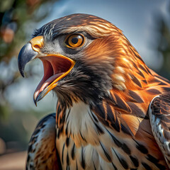 Close‑Up Red‑Tailed Hawk Portrait Showing 