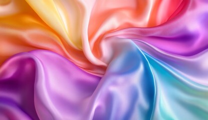 Obraz premium Colorful silk fabric draped in swirling gradient