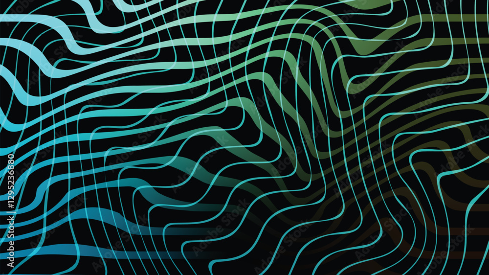 Poster fluidblueneon cyan gradient light fluid lines background