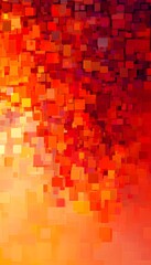 Fototapeta premium Abstract squares form a gradient of colors from warm hues