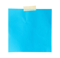 blue paper with paper tape isolated on white