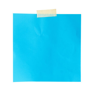 blue paper with paper tape isolated on white