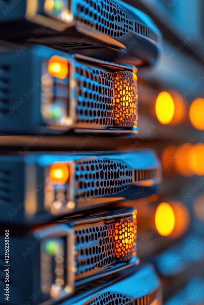 Aufkleber Cybernetic Infrastructure Insights Next-Gen Data Center Visualization with High-Performance Thermal Management and Cutting-Edge Network Resilience