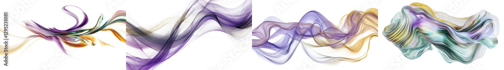 Poster flowing and dynamic abstract waves created with vibrant and colorful digital liquid art the smooth s