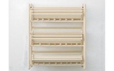 Modern Wooden Wall Shelf Unit with Three Baskets for Storage Organization
