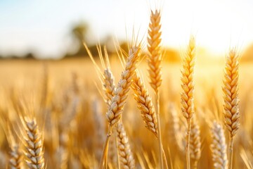 Golden Hour Harvest Sustainable Regenerative Agriculture Showcasing Eco-Friendly Wheat Production for Climate-Conscious Food Systems and Organic Farming Innovation