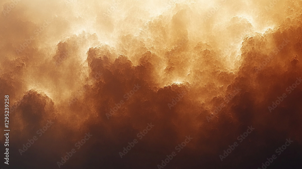 Poster warm rich abstract background in deep brown and gold gradients with grainy texture luxurious sophist