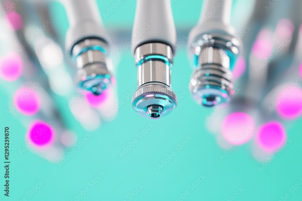 Poster precision medical innovation high-resolution microscope lens technology showcasing next-gen scientif