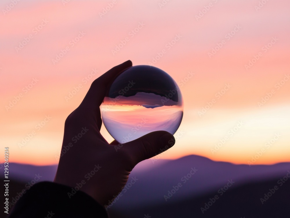 Poster visionary mindscape crystalline future planning metaphor with lens refraction - immersive goal setti