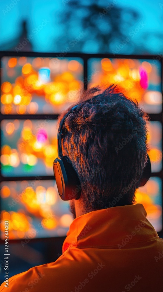 Fototapete Cybersecurity Vigilance Immersive Digital Monitoring Experience with Neural Network AI Surveillance - Next-Gen Threat Detection for Tech Professionals