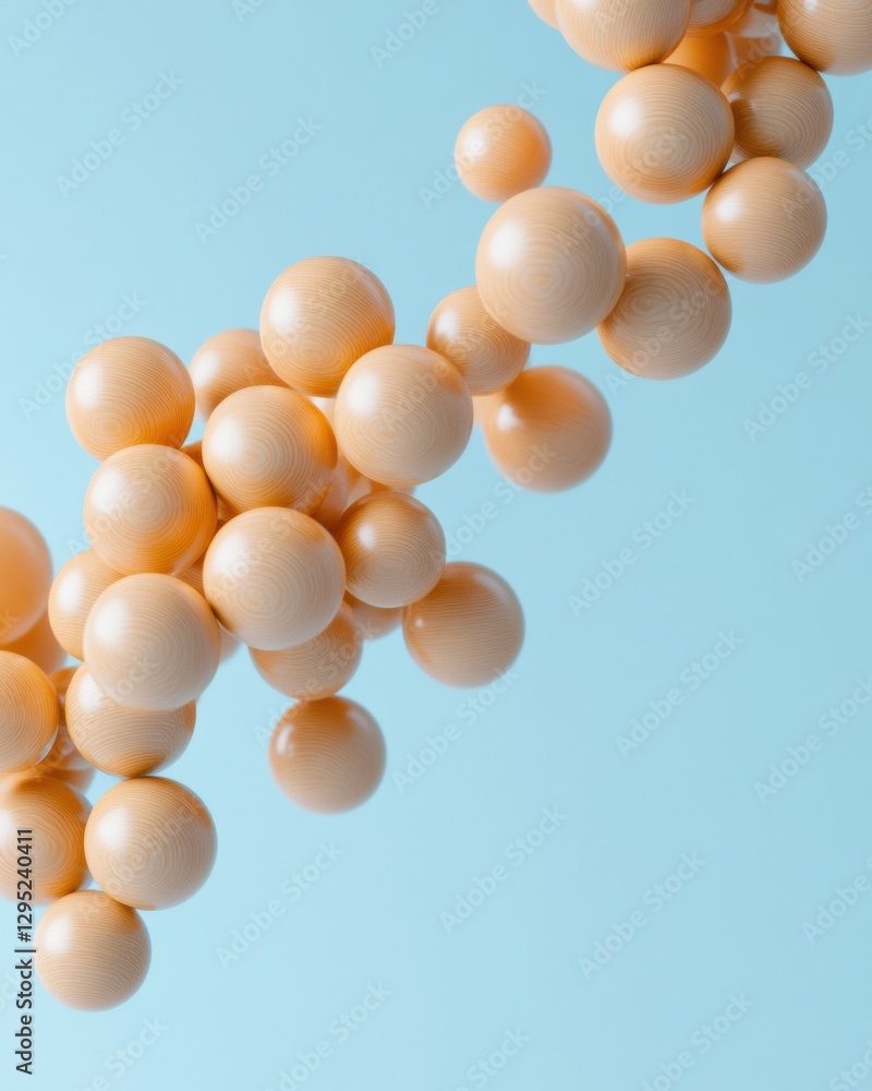 Aufkleber molecular connectivity visualization soft peach spherical cluster design for biotech innovation, dig