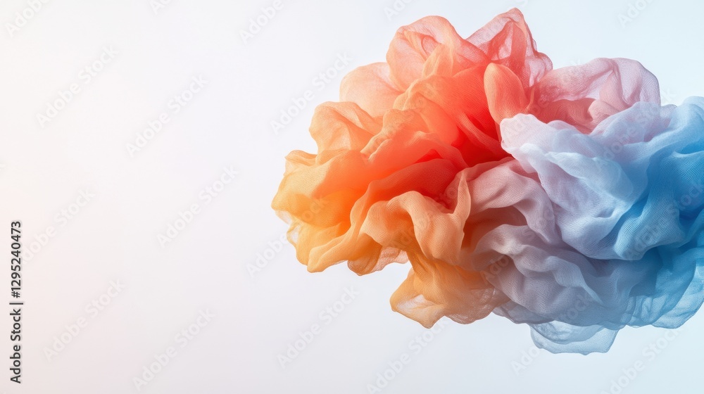 Poster fluid dynamics ethereal color gradient exploration - innovative digital art, soft texture visualizat