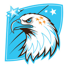 Powerful and majestic eagle head vector illustration, perfect for logos, mascots, and sports branding