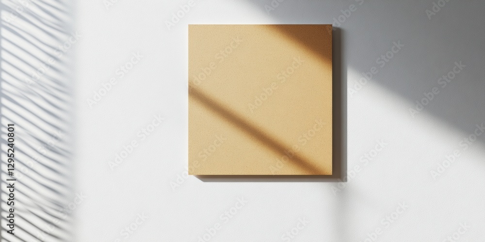 Poster minimalist poster mockup soft gold canvas with natural light gradient - contemporary design element 