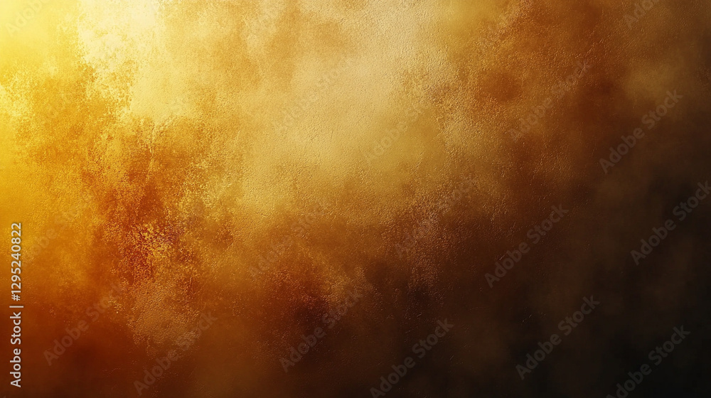 Poster warm rich abstract background in deep brown and gold gradients with grainy texture luxurious sophist