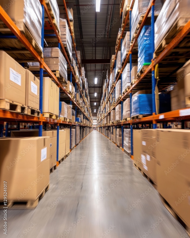 Aufkleber hyperefficient logistics landscape ai-driven warehouse optimization showcasing scalable storage solu