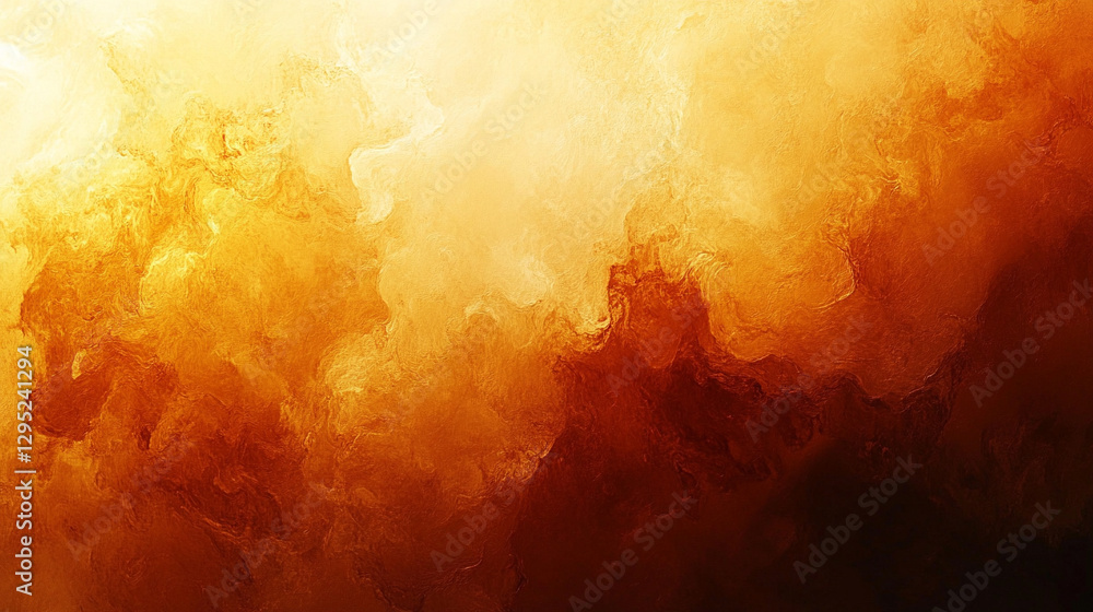 Poster warm rich abstract background in deep brown and gold gradients with grainy texture luxurious sophist