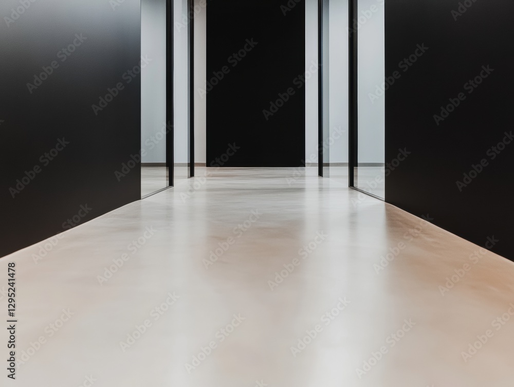 Poster minimalist corporate architecture sleek glass partition design showcasing modern workspace transpare