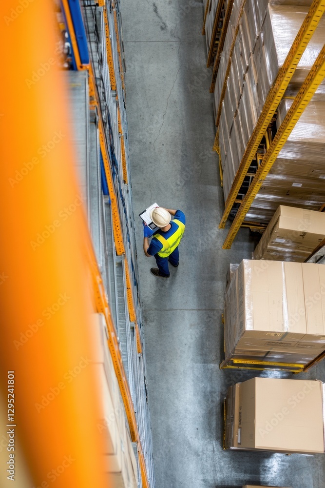 Aufkleber digital transformation in logistics ai-powered warehouse management with millennial professional nav