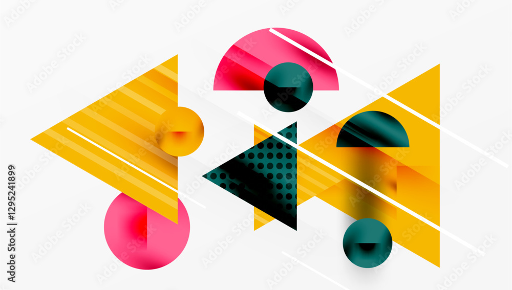 Poster sleek abstract background - layered triangles with vibrant gradient tones. semi-transparent shapes a