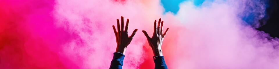 Immersive Euphoric Concert Experience Gen Z Festival Energy Captured in Vibrant Atmospheric Stage Lighting - Live Entertainment Engagement Marketing Visual