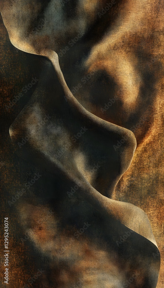 Poster abstract rendering shows curved lines in dark brown and tan