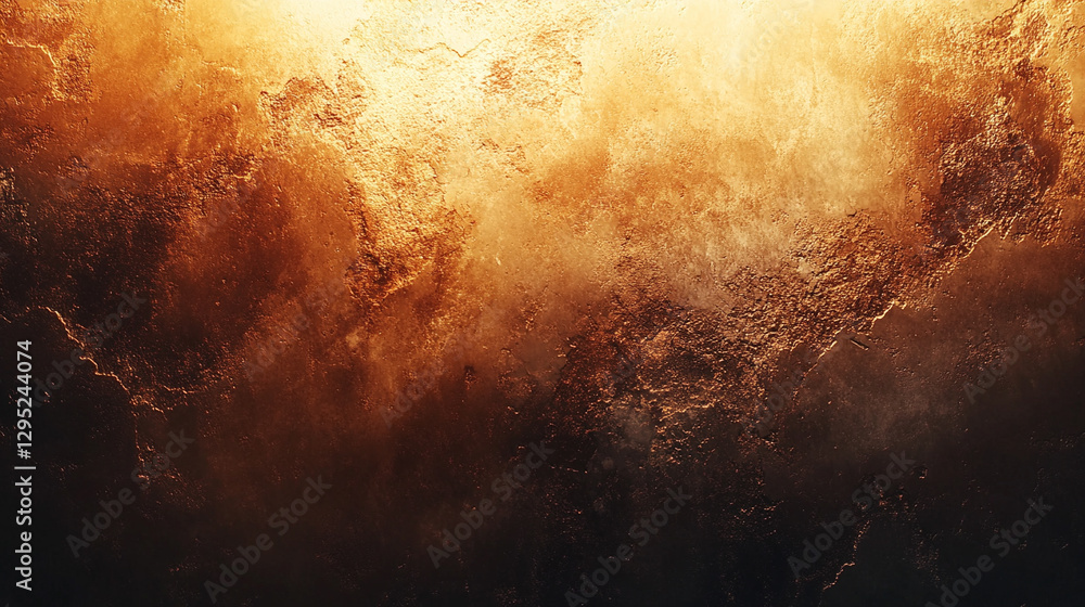 Poster warm rich abstract background in deep brown and gold gradients with grainy texture luxurious sophist