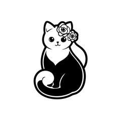 vector illustration of cartoon cat