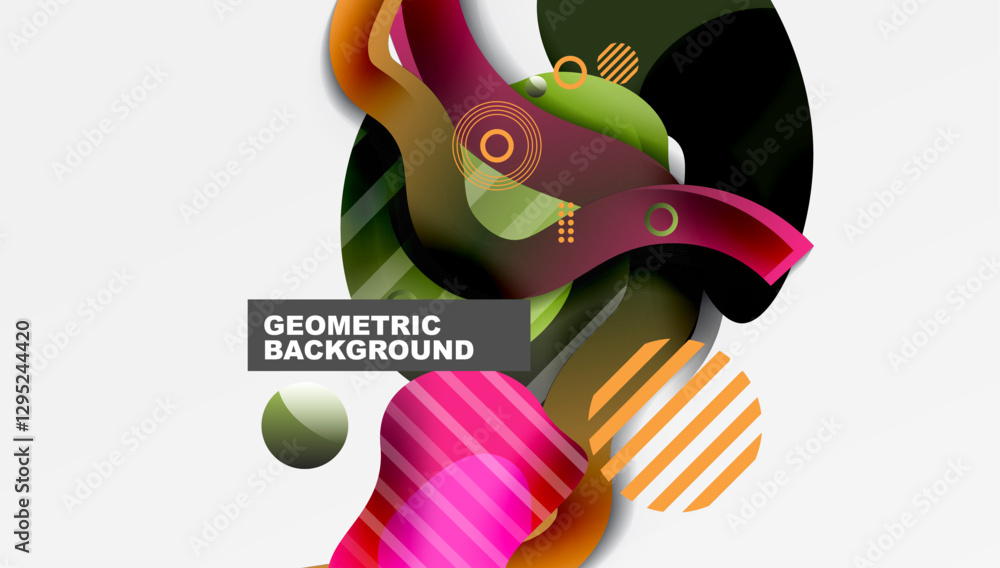 Poster abstract liquid shapes and lines background
