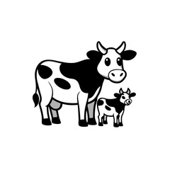black and white cow