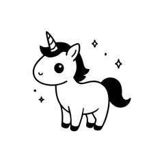 vector illustration of cartoon unicorn