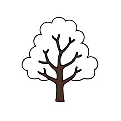 vector tree with green leaves