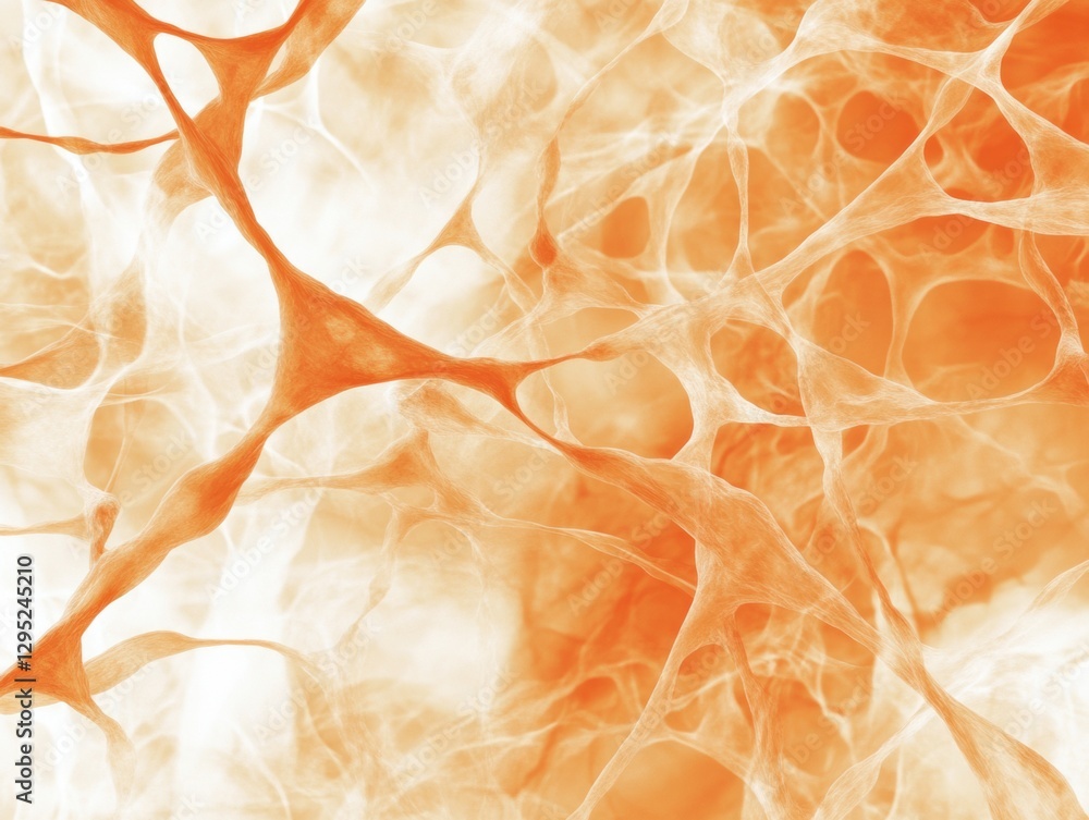 Poster Neuromorphic AI Visualization Soft Organic Neural Network Design in Warm Ivory and Tangerine - Cutting-Edge Machine Learning and Cognitive Technology Insights