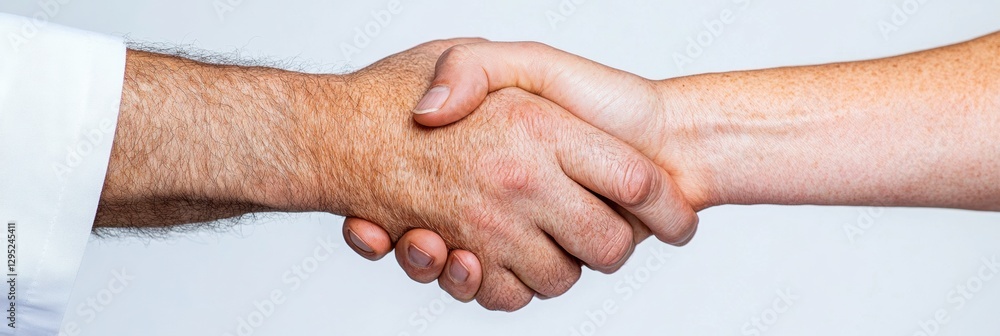 Poster empathetic connection inclusive multicultural handshake symbolizing trust, diversity, and profession