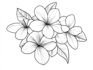 Elegant plumeria flower bouquet illustration
