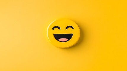 Cheerful Yellow Emoji on Bright Background for Joyful Designs