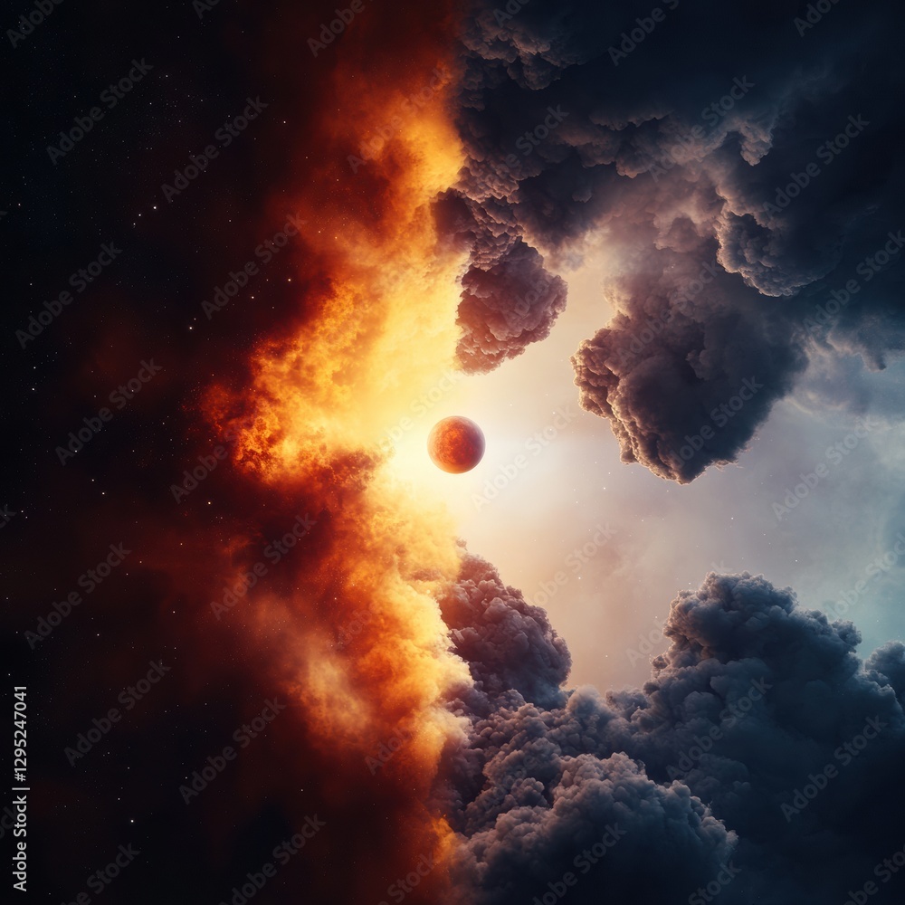 Leinwandbilder cosmic convergence immersive ai-generated astronomical visualization revealing planetary alignment a