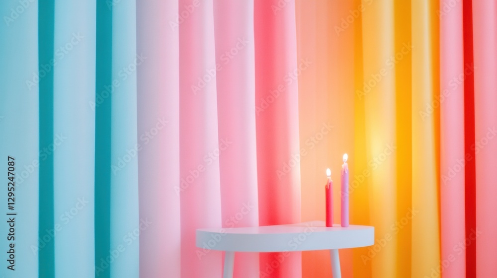 Fototapete gradient minimalism pastel color block studio scene with soft lighting - contemporary creative conte