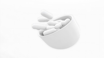 Conceptual Clean White Pills in Modern Minimalist Style