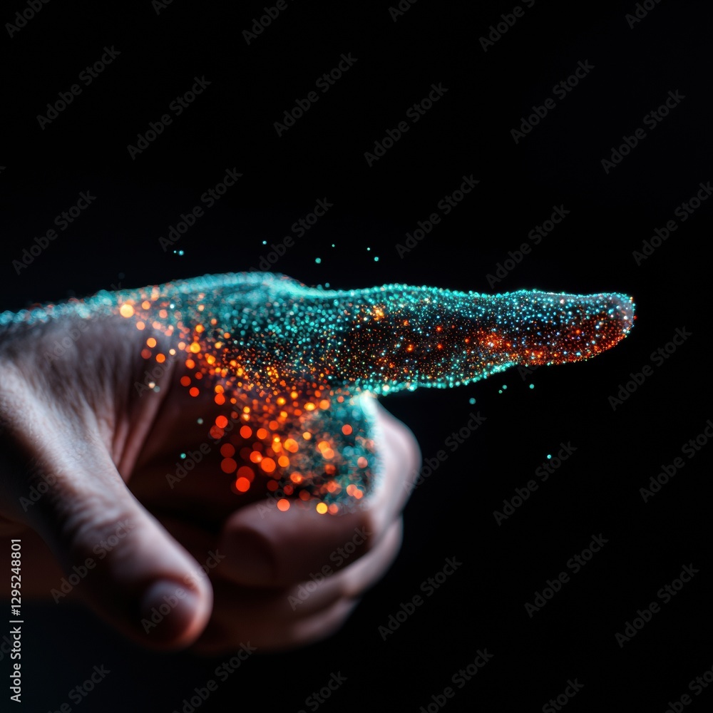 Fototapete Quantum Innovation Immersive Digital Transformation with Particle-Driven Data Visualization - Next-Gen Tech Storytelling for Futuristic Business Intelligence