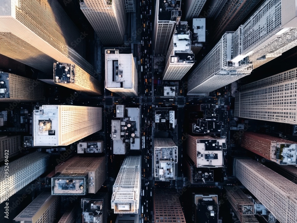 Poster future-forward urban density vertical architecture visualization showcasing smart city innovation, m